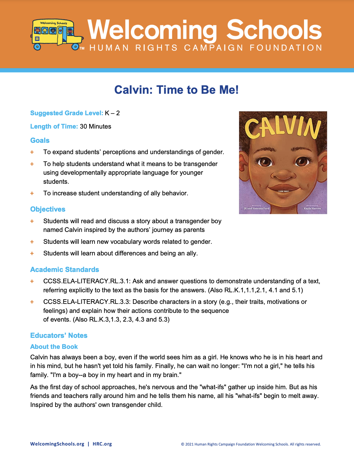 CALVIN Educator Guide