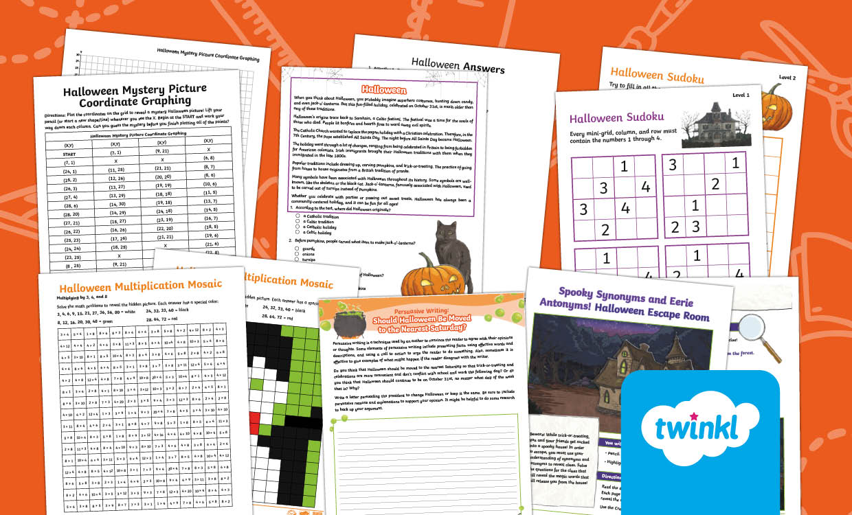Halloween Activity Bundle for Fifth Grade