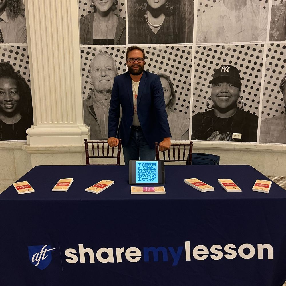 Myself at te climate event promoting share my lesson