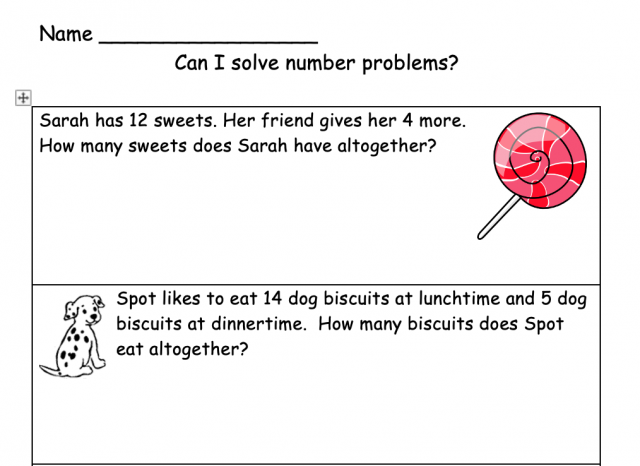 Problem Solving Worksheets (+;-;x;/)