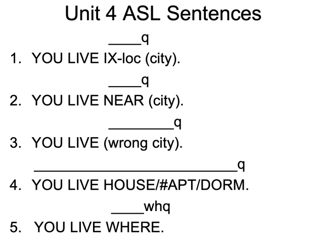 American Sign Language Telling Where You Live
