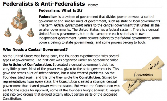 Federalism Debate Mini-Lesson